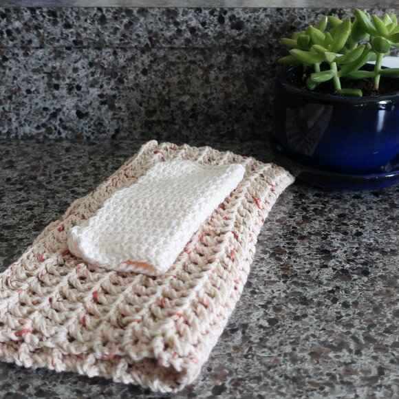 Multicolored Crochet Dish Drying Mats 100% Cotton Kitchen - Picture 5 of 12
